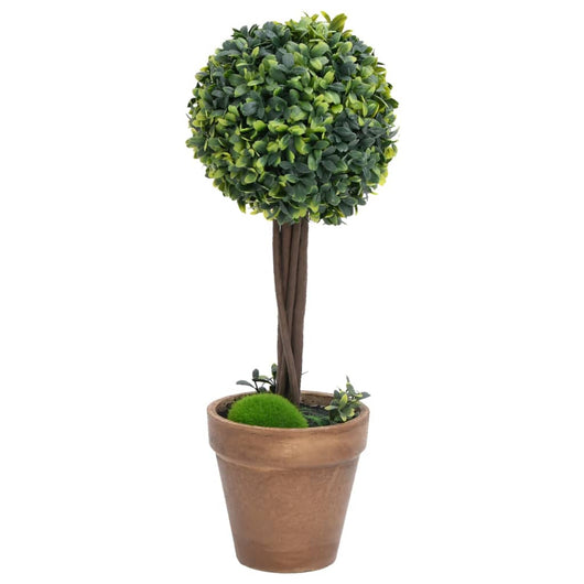 Piante di Bosso Artificiale 2 pz a Sfera con Vaso Verde 56 cm cod mxl 66340