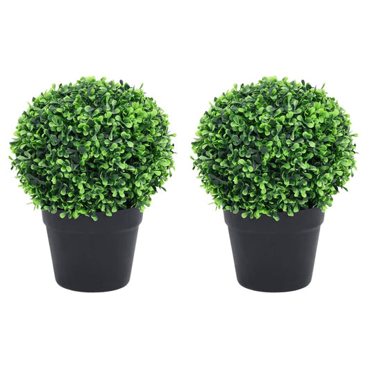 Piante di Bosso Artificiale 2 pz a Sfera con Vaso Verde 32 cm cod mxl 66349