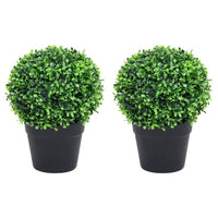 Piante di Bosso Artificiale 2 pz a Sfera con Vaso Verde 27 cm cod mxl 66350