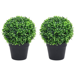 Piante di Bosso Artificiale 2 pz a Sfera con Vaso Verde 27 cm cod mxl 66350