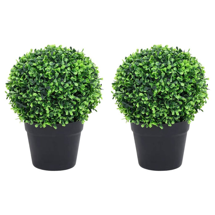 Piante di Bosso Artificiale 2 pz a Sfera con Vaso Verde 27 cm cod mxl 66350