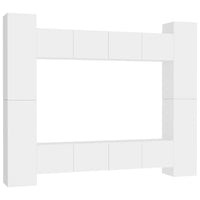 Set Mobili Porta TV 8 pz Bianco in Legno Multistrato 3078650