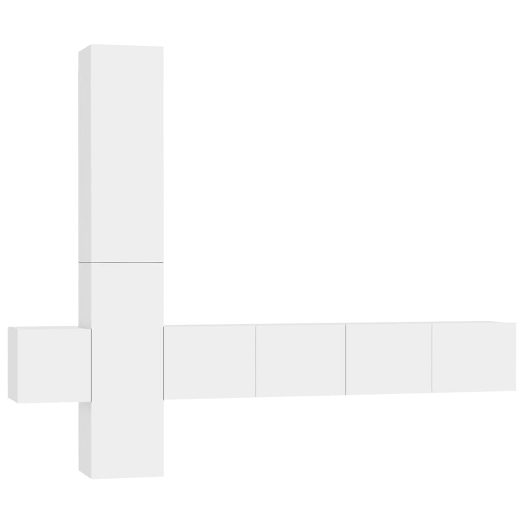 Set di Mobili Porta TV 5 pz Bianco in Legno Multistrato 3078655