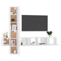 Set di Mobili Porta TV 5 pz Bianco in Legno Multistrato 3078655