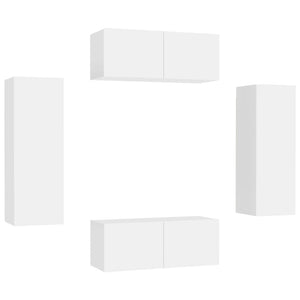 Set Mobile TV 4 pz Bianco in Truciolato cod mxl 33945