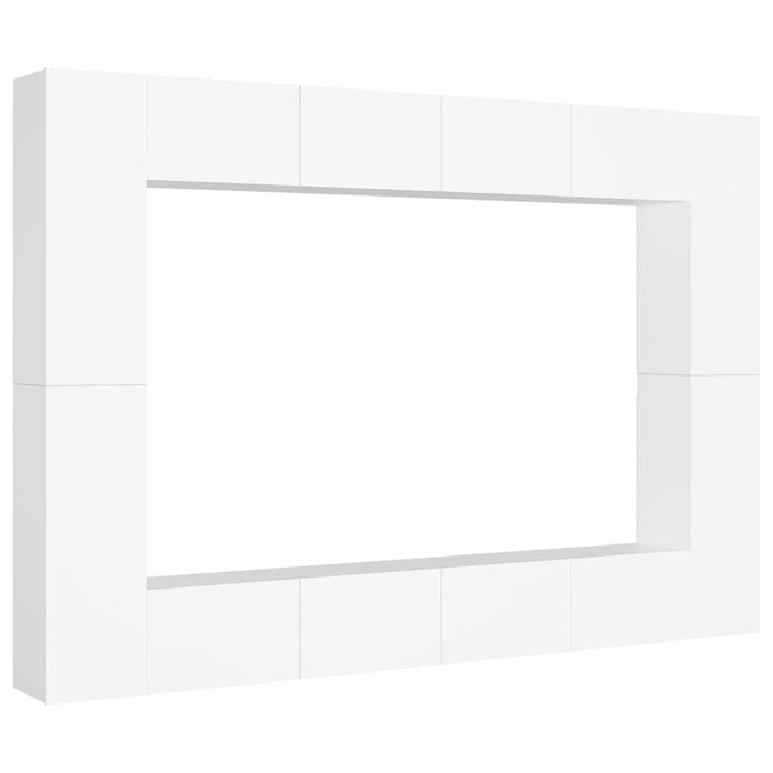 Set Mobili Porta TV 8 pz Bianco in Legno Multistrato 3078670