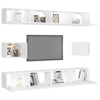Set Mobili Porta TV 6 pz Bianco in Legno Multistrato 3078684