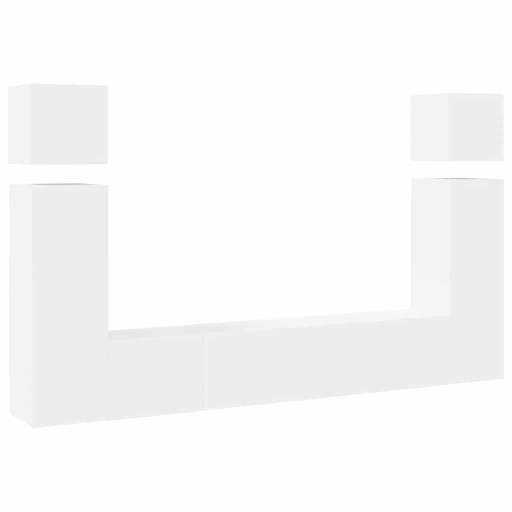 Set Mobili Porta TV 8 pz Bianco in Legno Multistrato 3078705