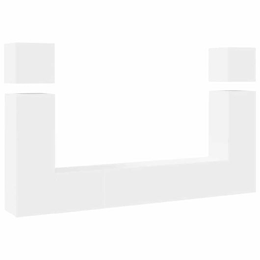 Set Mobili Porta TV 8 pz Bianco in Legno Multistrato 3078705