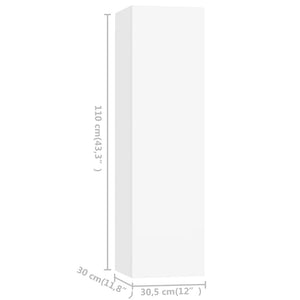 Set Mobili Porta TV 8 pz Bianco in Legno Multistrato
