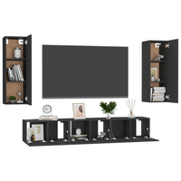 Set di Mobili Porta TV 5 pz Nero in Legno Multistrato 3078748