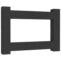 Set di Mobili Porta TV 10 pz Nero in Legno Multistrato 3078757