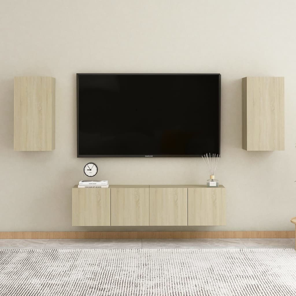 Set Mobili TV 4 pz Rovere Sonoma in Truciolato cod mxl 71358