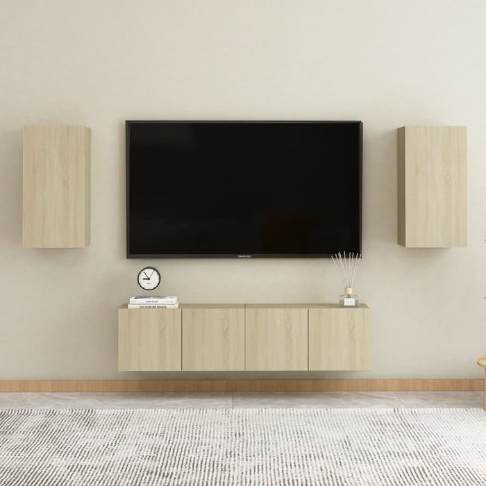Set Mobili TV 4 pz Rovere Sonoma in Truciolato cod mxl 71358