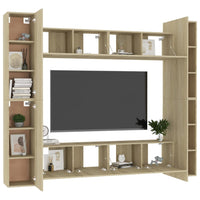 Set di Mobili Porta TV 8 pz Rovere Sonoma in Legno Multistrato 3078965
