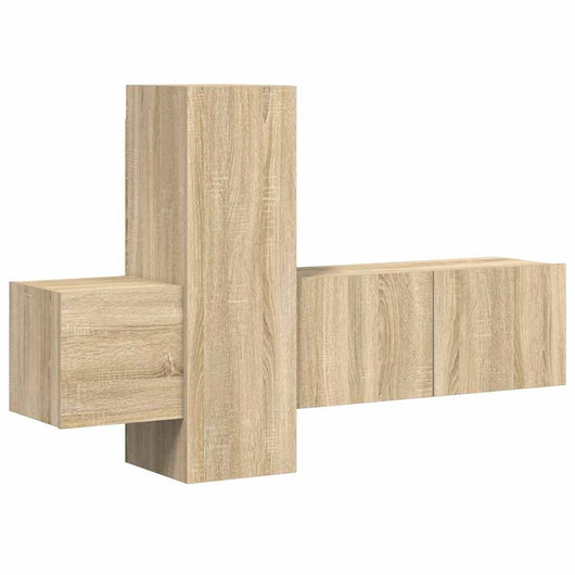 Set di Mobili Porta TV 3 pz-Set di 3 Credenza per TV Rovere Sonoma in Legno Multistrato 425151