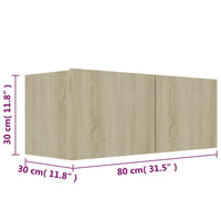 Set di Mobili TV 3 pz-Set di 3 Credenza per TV Rovere Sonoma in Legno Multistrato