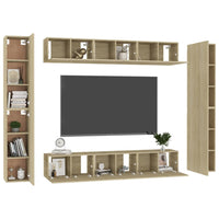 Set Porta TV 10 pz Rovere Sonoma in Truciolato  cod mxl 6855