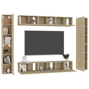 Set Porta TV 10 pz Rovere Sonoma in Truciolato  cod mxl 6855