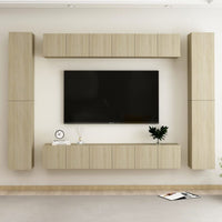 Set Porta TV 10 pz Rovere Sonoma in Truciolato  cod mxl 6855