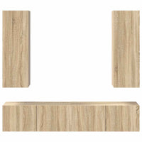 Set di Mobili TV 4 pz-Set di 4 Credenza per TV Rovere Sonoma in Legno Multistrato 445398