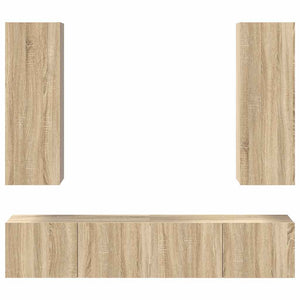 Set di Mobili TV 4 pz-Set di 4 Credenza per TV Rovere Sonoma in Legno Multistrato 445398