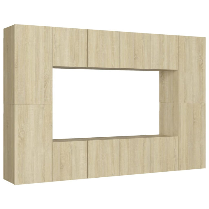 Set di Mobili Porta TV 8 pz Rovere Sonoma in Legno Multistrato 3078983