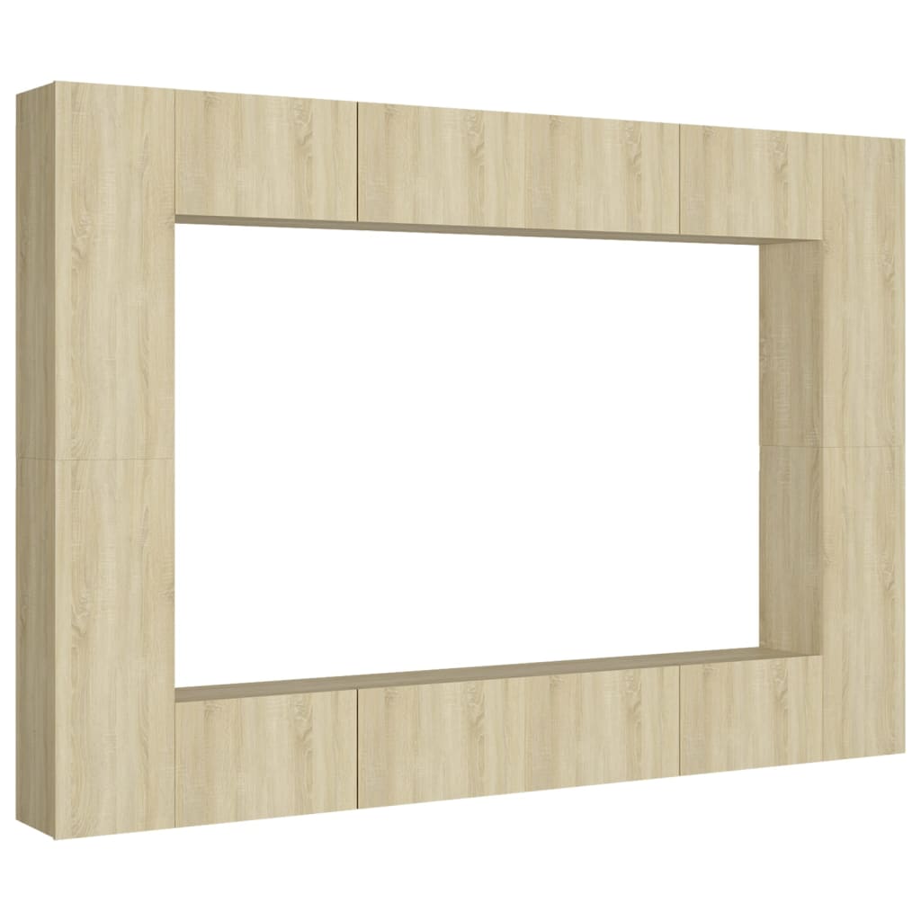 Set di Mobili Porta TV 8 pz Rovere Sonoma in Legno Multistrato 3078985
