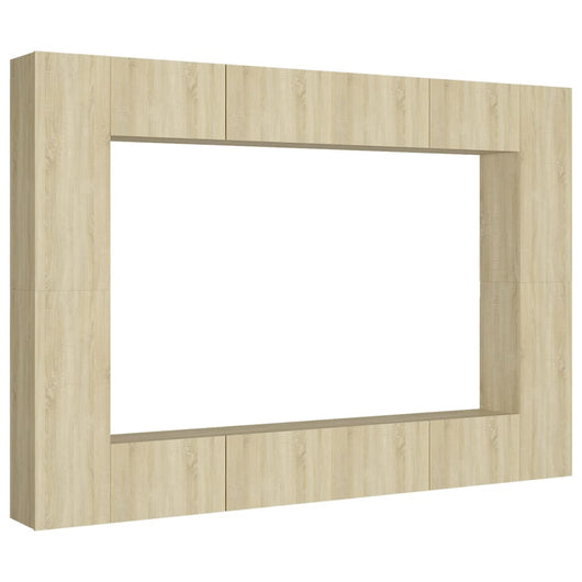 Set di Mobili Porta TV 8 pz Rovere Sonoma in Legno Multistrato 3078985