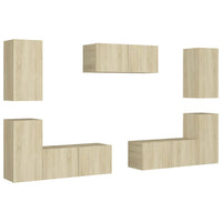 Set Porta TV 7 pz Rovere Sonoma in Truciolato cod mxl 33883