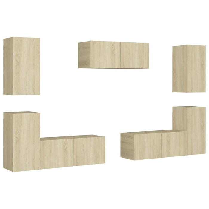 Set Porta TV 7 pz Rovere Sonoma in Truciolato cod mxl 33883