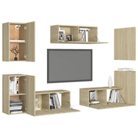 Set Porta TV 7 pz Rovere Sonoma in Truciolato cod mxl 33883