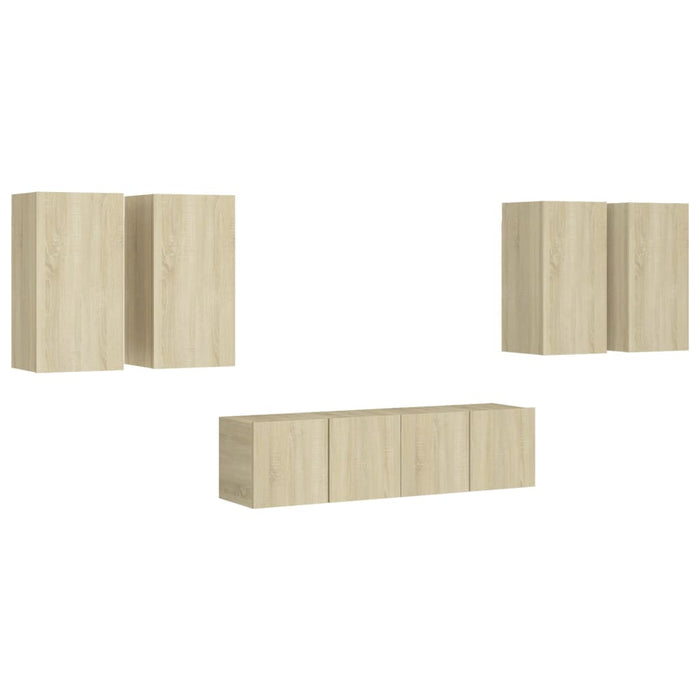 Set Porta TV 6 pz Rovere Sonoma in Truciolato cod mxl 67711