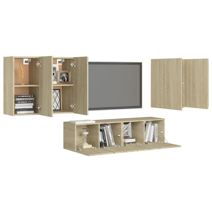 Set Porta TV 6 pz Rovere Sonoma in Truciolato cod mxl 67711