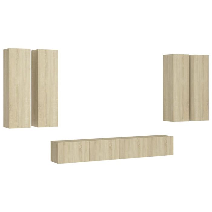 Set Porta TV 6 pz Rovere Sonoma in Truciolato cod mxl 30255