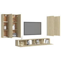 Set Porta TV 6 pz Rovere Sonoma in Truciolato cod mxl 30255