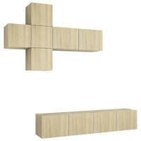 Set di Mobili Porta TV 7 pz Rovere Sonoma in Legno Multistrato 3079023