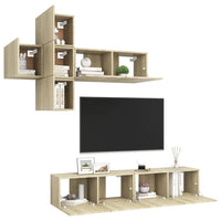 Set di Mobili Porta TV 7 pz Rovere Sonoma in Legno Multistrato 3079023