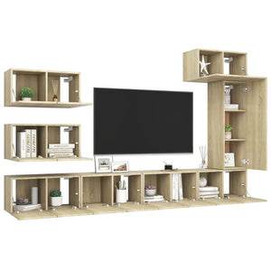 Set Porta TV 8 pz Rovere Sonoma in Truciolato cod mxl 18961