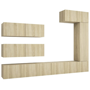 Set di Mobili TV 7 pz-Set di 7 Credenza per TV Rovere Sonoma in Legno Multistrato