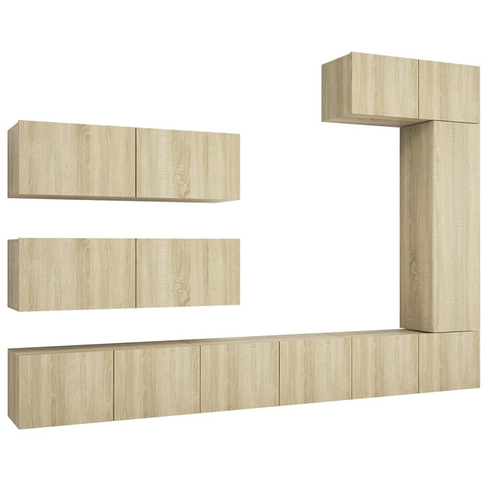 Set di Mobili TV 7 pz-Set di 7 Credenza per TV Rovere Sonoma in Legno Multistrato