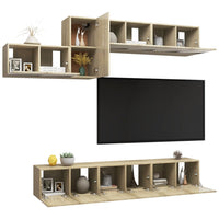 Set Porta TV 7 pz Rovere Sonoma in Truciolato cod mxl 10027