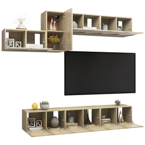 Set Porta TV 7 pz Rovere Sonoma in Truciolato cod mxl 10027