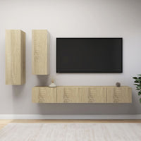 Set Porta TV 4 pz Rovere Sonoma in Truciolato cod mxl 30257