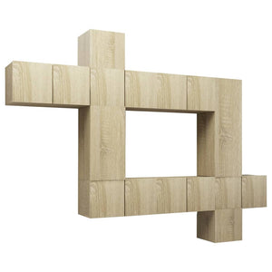 Set Porta TV 10 pz Rovere Sonoma in Truciolato cod mxl 10013