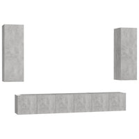 Set Porta TV 5 pz Grigio Cemento in Truciolato  cod mxl 35676