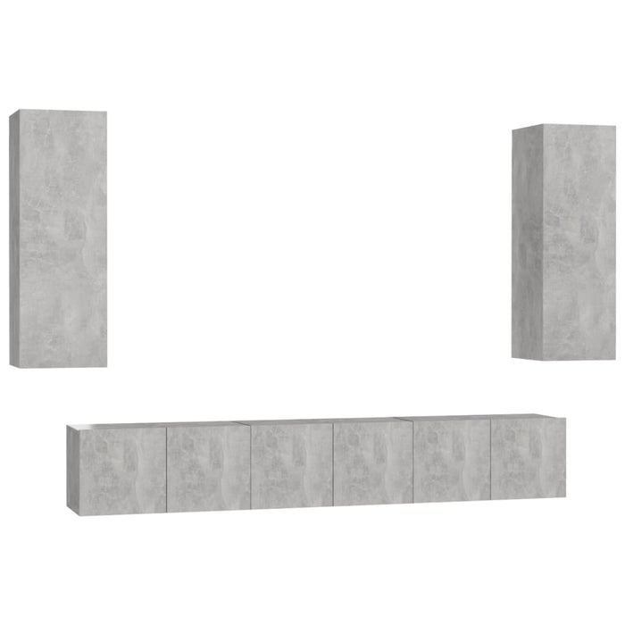 Set Porta TV 5 pz Grigio Cemento in Truciolato  cod mxl 35676