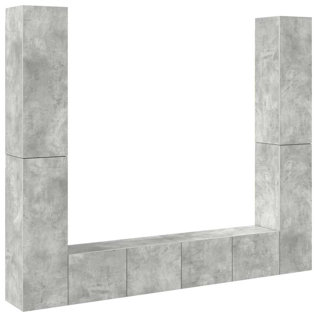 Set di Mobili Porta TV 6 pz Grigio Cemento in Legno Multistrato 3079100