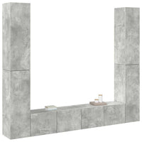 Set di Mobili Porta TV 6 pz Grigio Cemento in Legno Multistrato 3079100