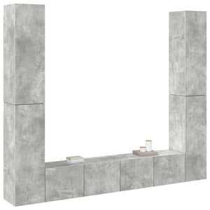 Set di Mobili Porta TV 6 pz Grigio Cemento in Legno Multistrato 3079100